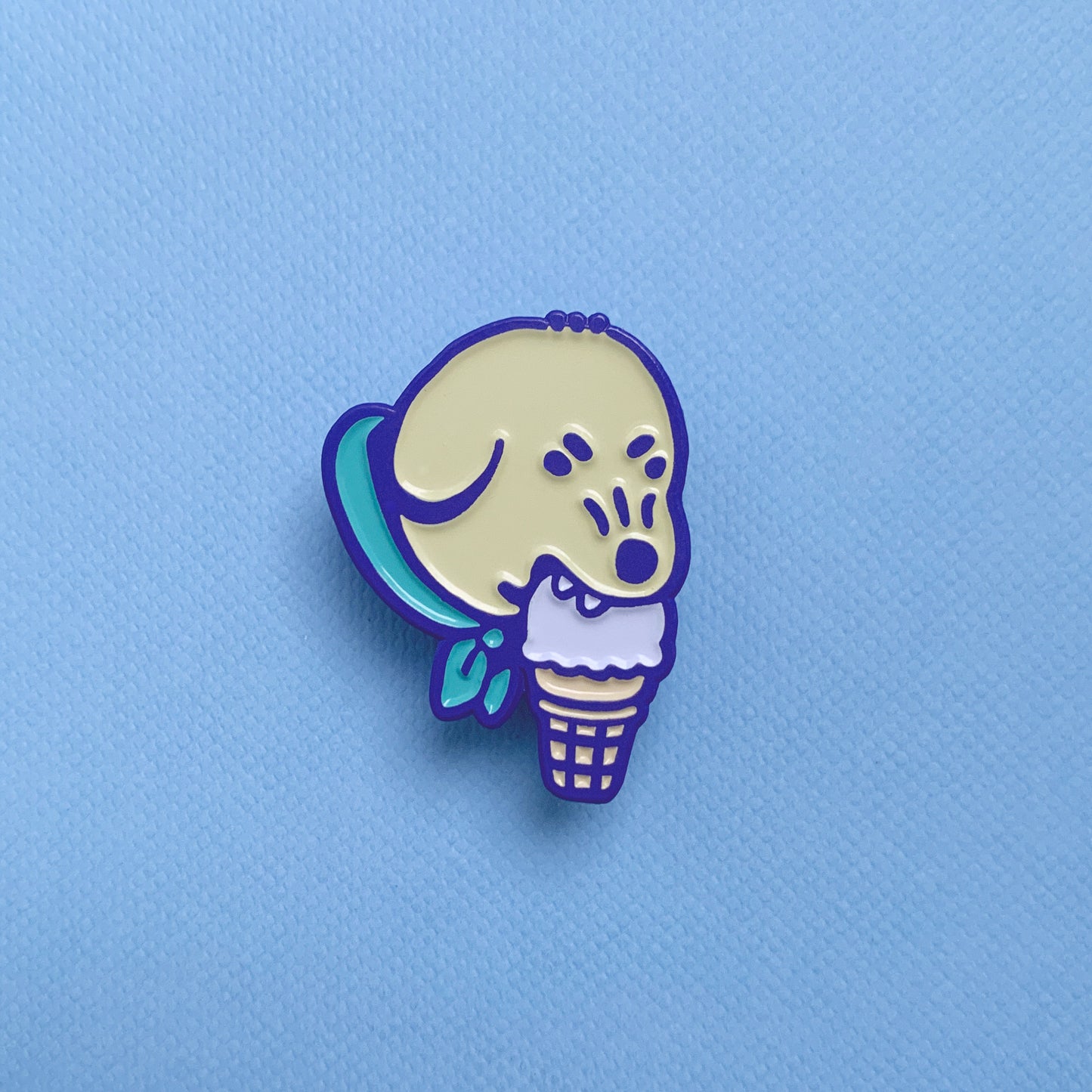 Dog Biting Icecream Soft Enamel Pin