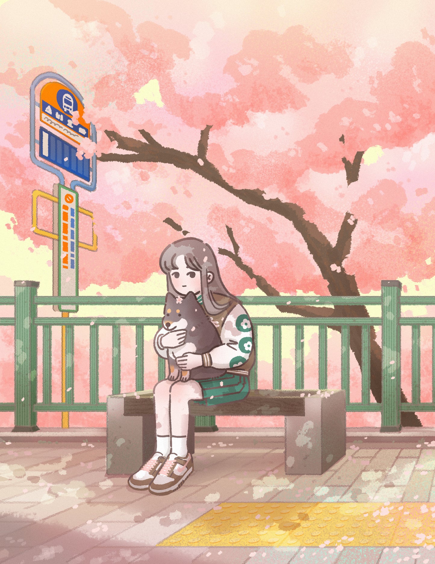 Cherry Blossoms Stop Print