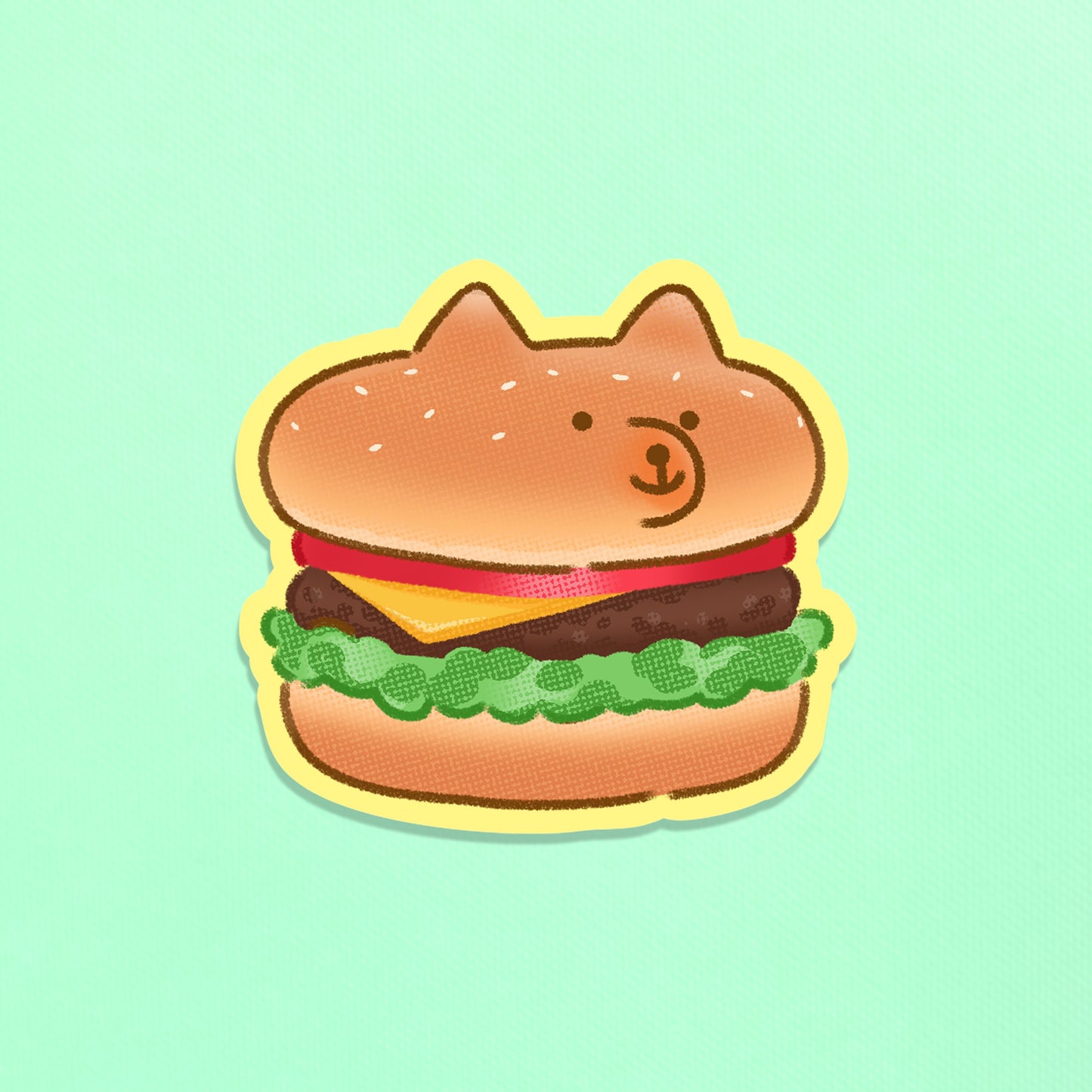 Shiba Burger Vinyl Sticker