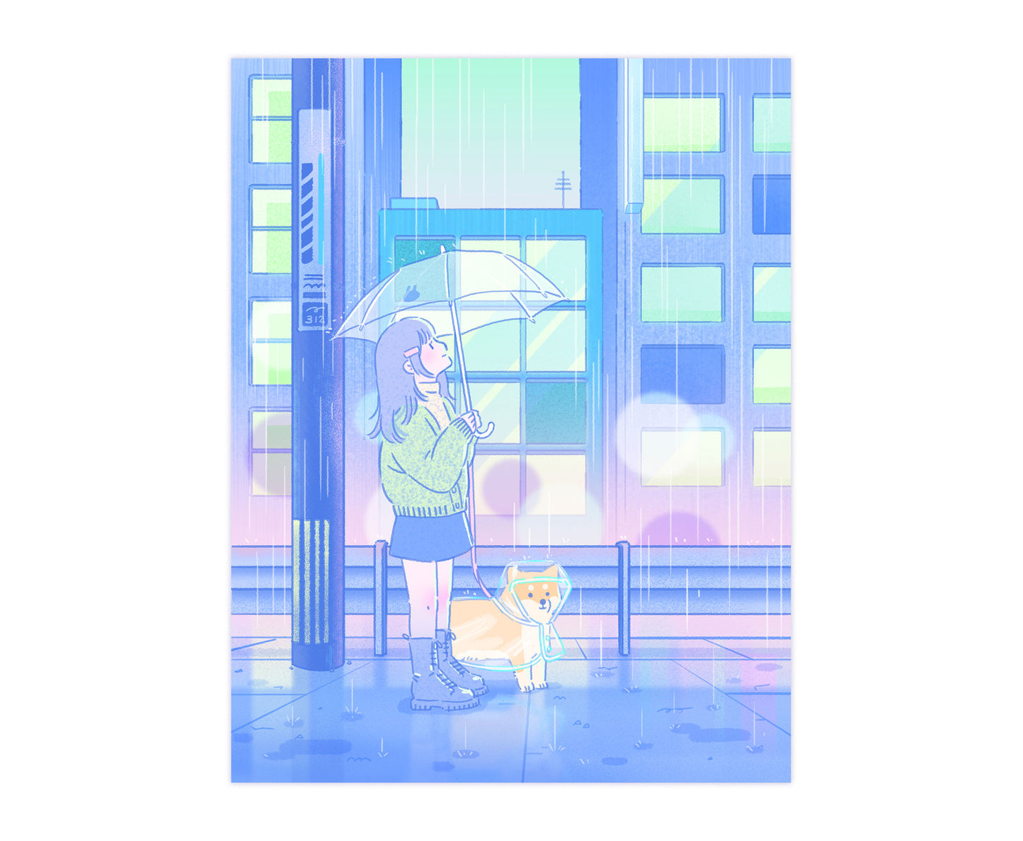 City Rain Postcard