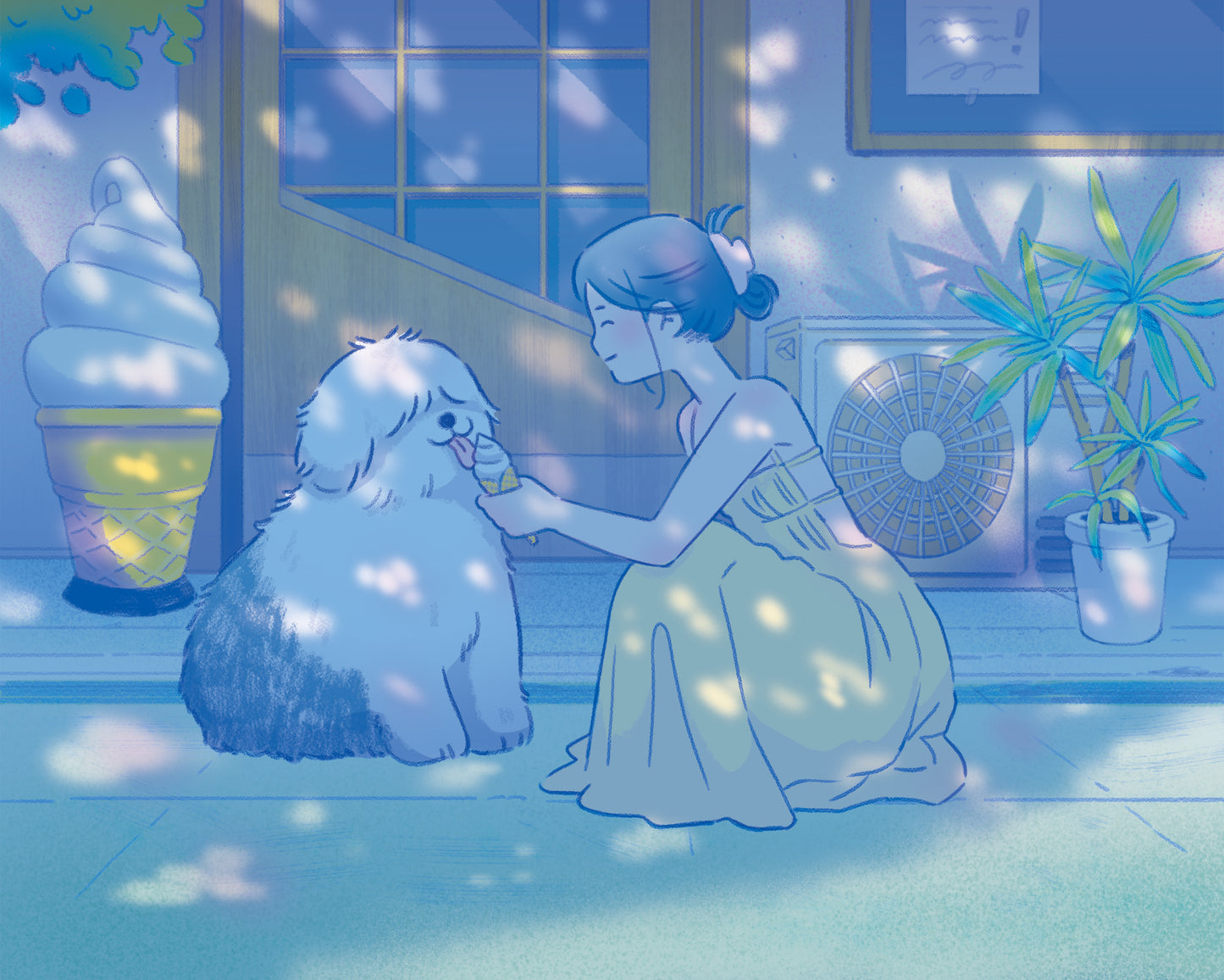 Sheep Dog Icecream Print