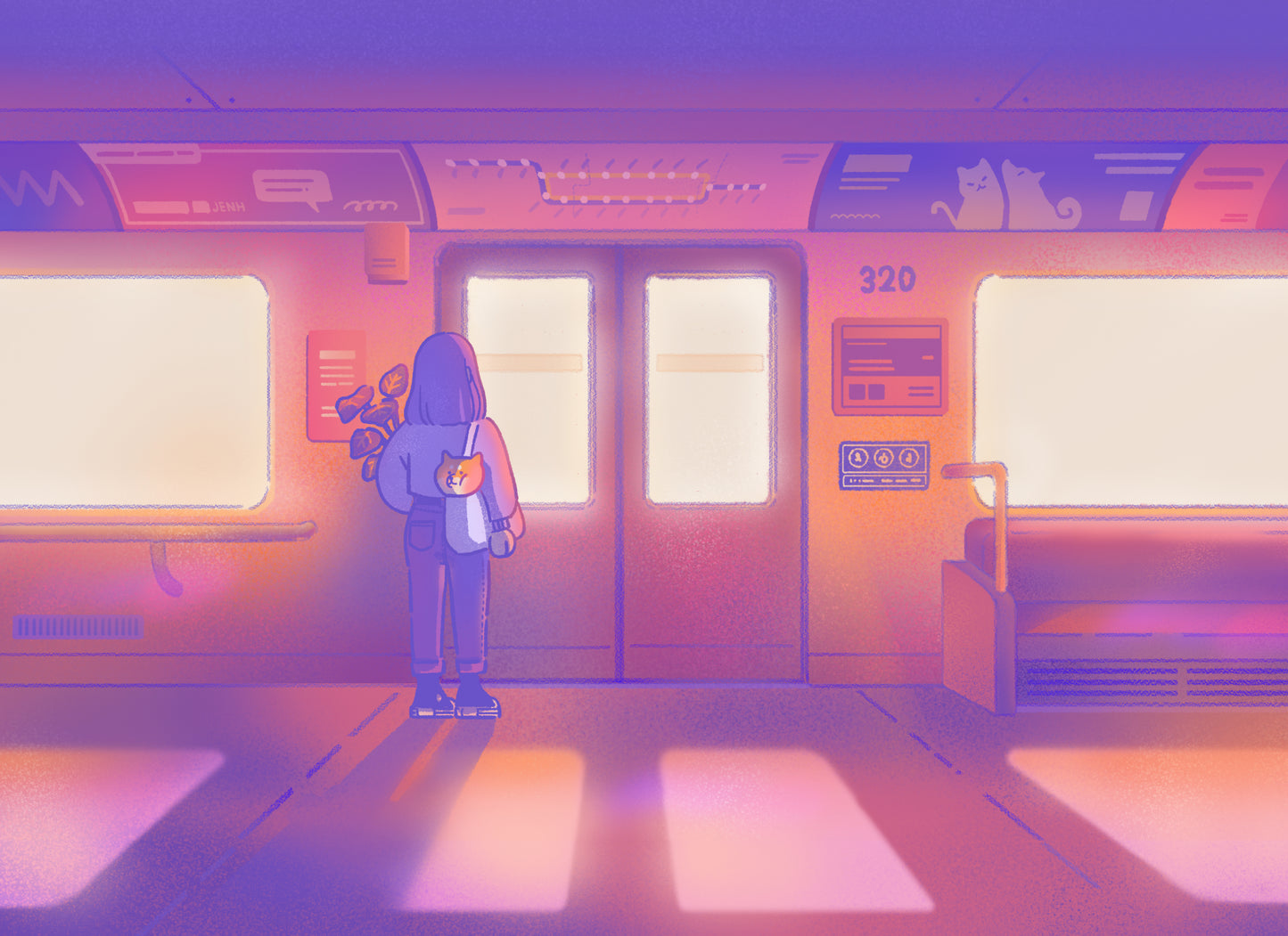 Sunset Train Print