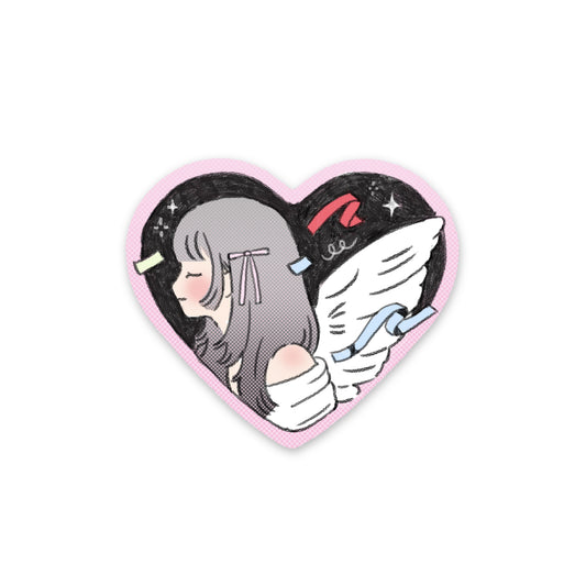 Angel Girl Heart Vinyl Sticker