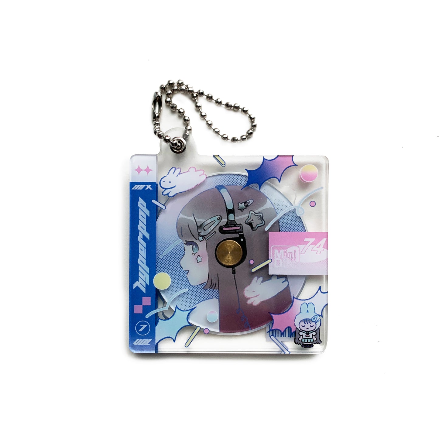 Headphone Girl CD Keychain Charm