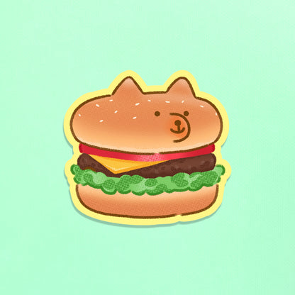 Shiba Burger Vinyl Sticker