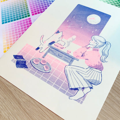 Mid-Autumn Night Risograph Print