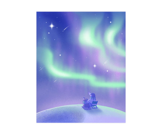 Winter Aurora Borealis Postcard