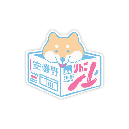 Shiba in a box vinyl sticker